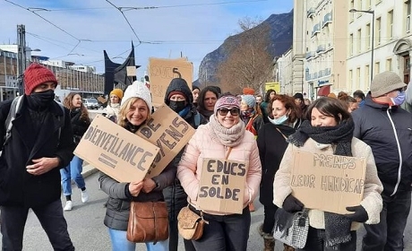 Partout en France, des travailleurs sociaux se sont mobilisés ce 1er février