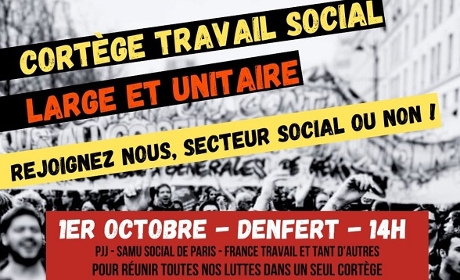 Un "cortège Travail social" au sein de la manifestation du 1er octobre